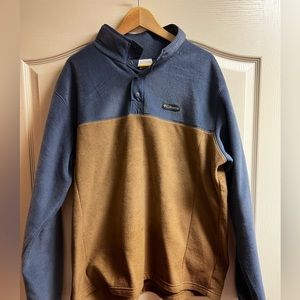 Columbia Fleece Pullover Blue & Tan XL